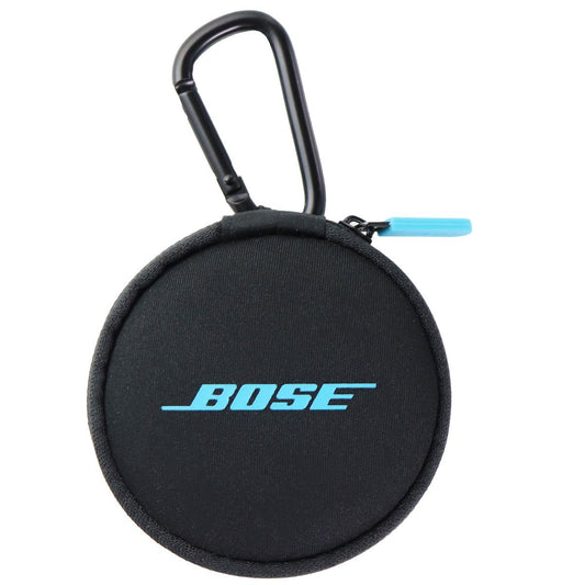 Bose Carrying Case + Carabiner for SoundSport Headphones - Black / Aqua Blue Cell Phone - Cases, Covers & Skins Bose    - Simple Cell Bulk Wholesale Pricing - USA Seller