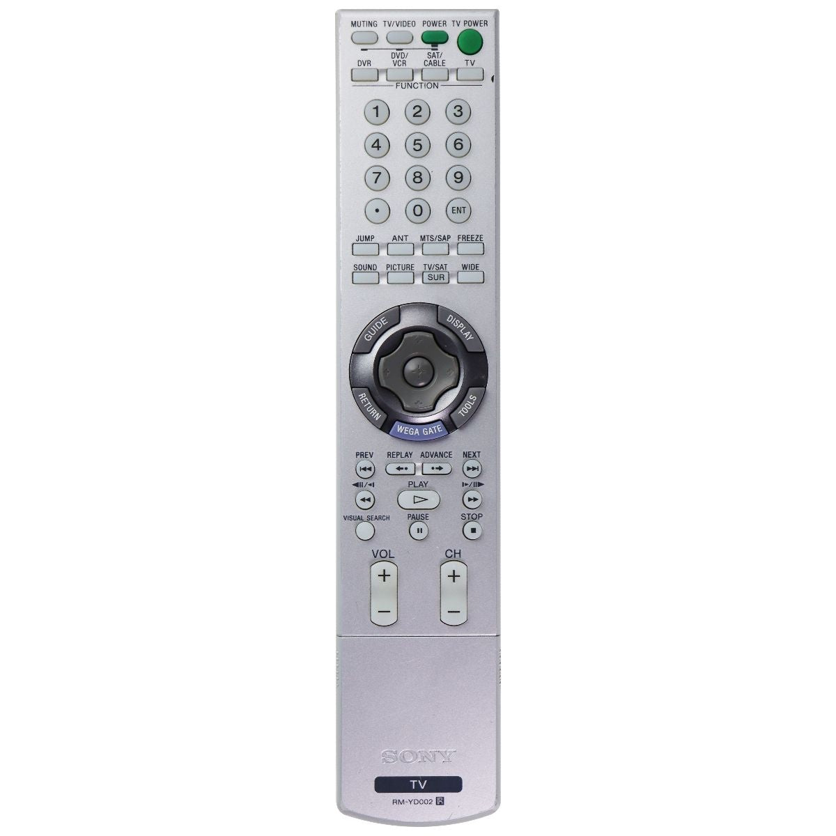 Sony Remote Control (RM-YD002) for Select Sony TVs - Silver TV, Video & Audio Accessories - Remote Controls Sony    - Simple Cell Bulk Wholesale Pricing - USA Seller