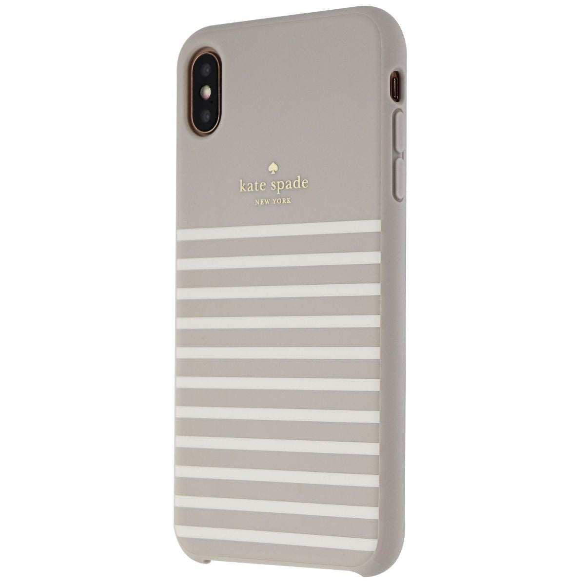 Kate Spade Soft Touch Case for iPhone XS Max - Feeder Stripe Clocktower/Cream Cell Phone - Cases, Covers & Skins Kate Spade    - Simple Cell Bulk Wholesale Pricing - USA Seller