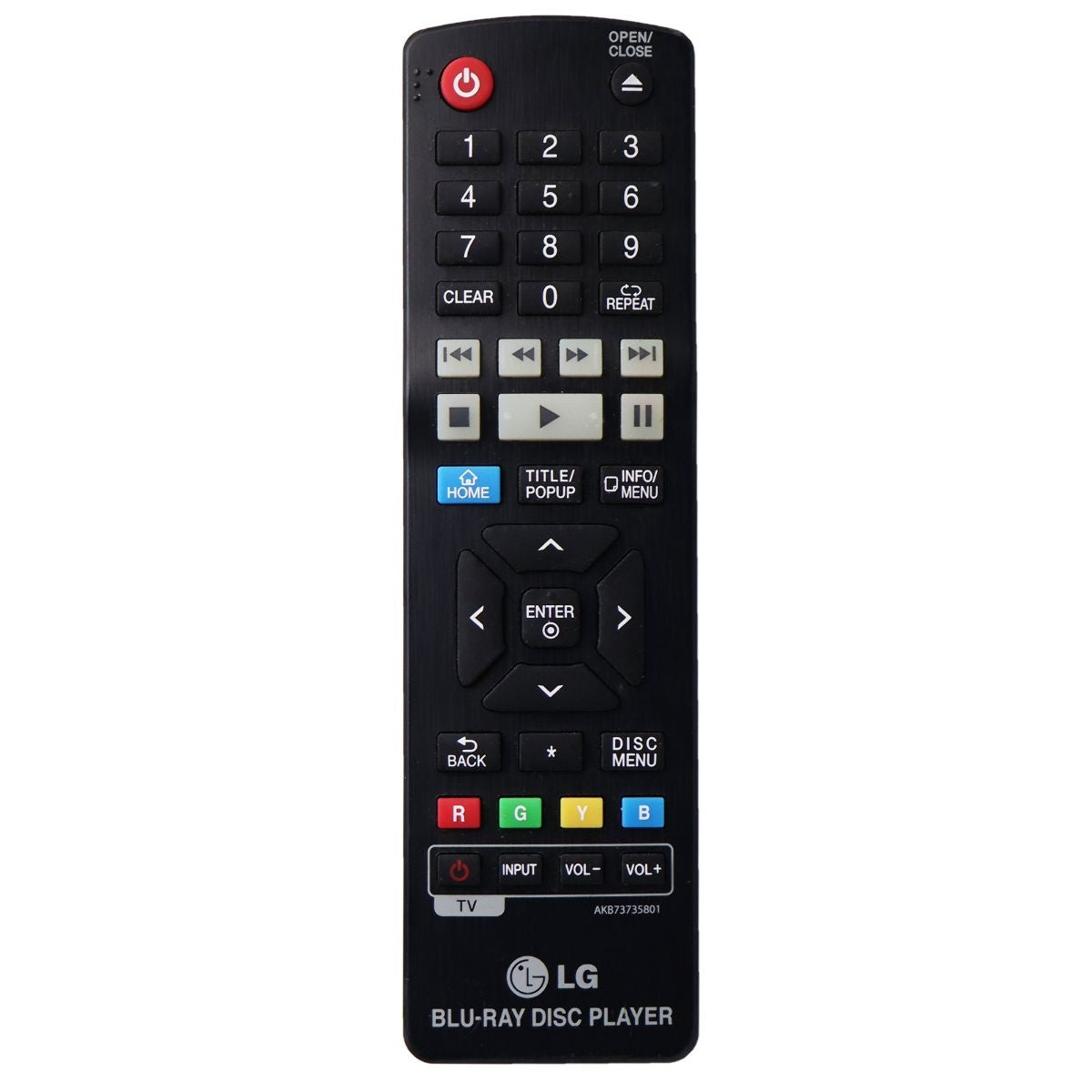 LG Remote (AKB73735801) for Select LG Blu-ray Players - Black TV, Video & Audio Accessories - Remote Controls LG    - Simple Cell Bulk Wholesale Pricing - USA Seller