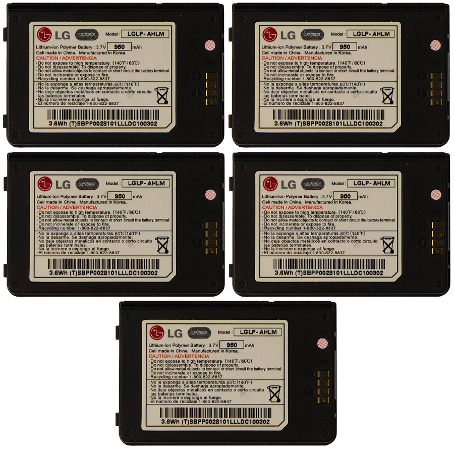 KIT 5x LG LGLP-AHLM 950 mAh Replacement Battery for LG ENV Touch Cell Phone - Batteries LG    - Simple Cell Bulk Wholesale Pricing - USA Seller