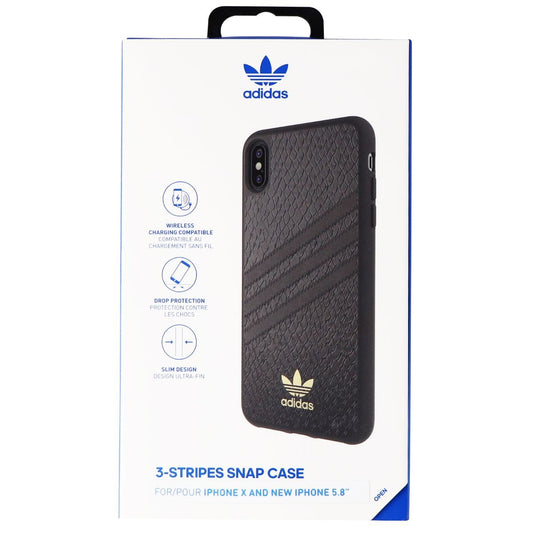 Adidas 3-Stripes Snap Case for Apple iPhone XS/X - Black Snake / Gold Cell Phone - Cases, Covers & Skins Adidas    - Simple Cell Bulk Wholesale Pricing - USA Seller