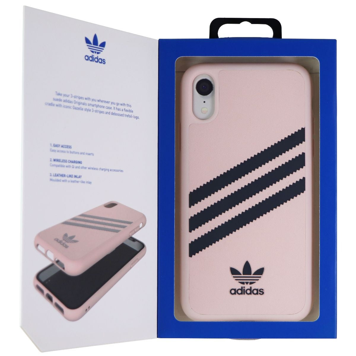 Adidas 3-Stripe Snap Case for Apple iPhone XR - Pink and Gray Cell Phone - Cases, Covers & Skins Adidas    - Simple Cell Bulk Wholesale Pricing - USA Seller