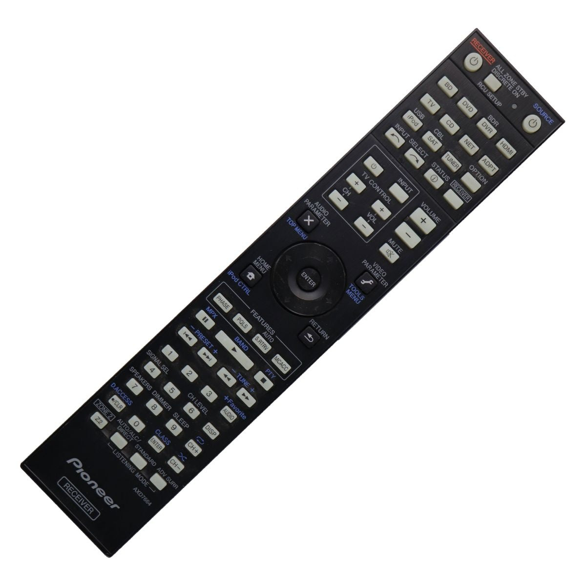Pioneer Remote Control (AXD7664) for Select Pioneer AV Receivers - Black TV, Video & Audio Accessories - Remote Controls Pioneer    - Simple Cell Bulk Wholesale Pricing - USA Seller