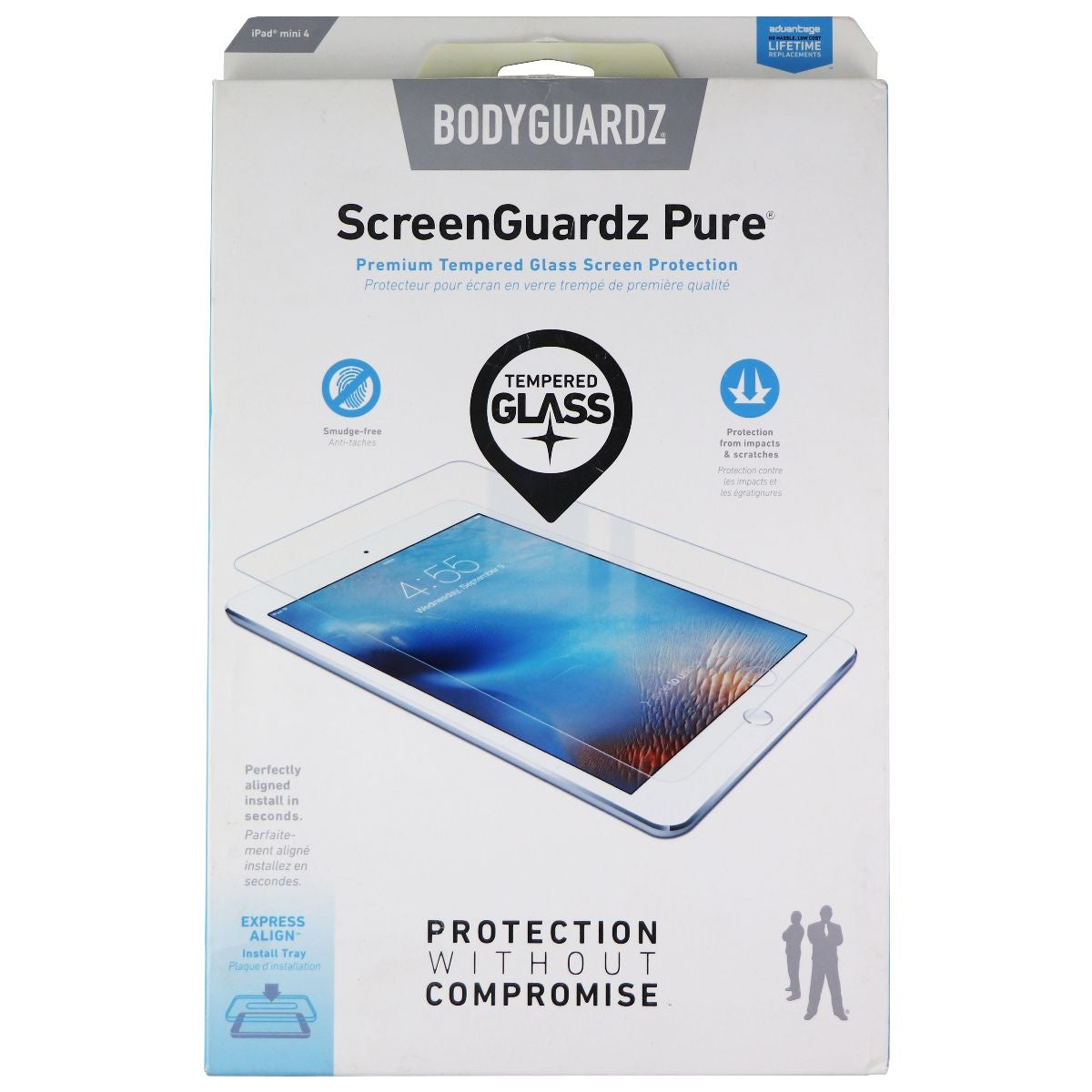 BodyGuardz ScreenGuardz Pure Glass for Apple iPad Mini 4th Gen - Clear iPad/Tablet Accessories - Screen Protectors BODYGUARDZ - Simple Cell Bulk Wholesale Pricing - USA Seller