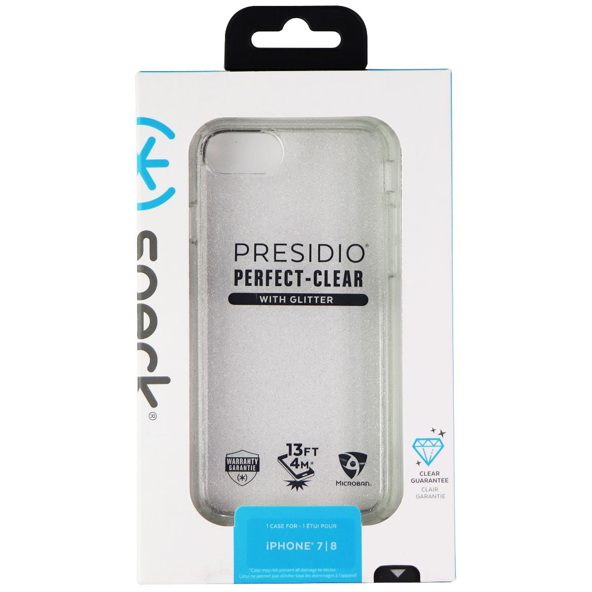 Speck Presidio Perfect-Clear Case for iPhone SE (2nd Gen) & 8/7 - Clear/Glitter Cell Phone - Cases, Covers & Skins Speck    - Simple Cell Bulk Wholesale Pricing - USA Seller