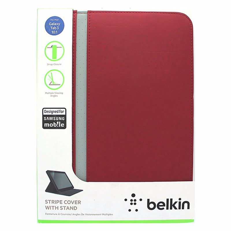 Belkin Cinema Stripe Cover with Stand for 10.1-Inch Samsung Galaxy Tab 3 - Red iPad/Tablet Accessories - Cases, Covers, Keyboard Folios Belkin    - Simple Cell Bulk Wholesale Pricing - USA Seller