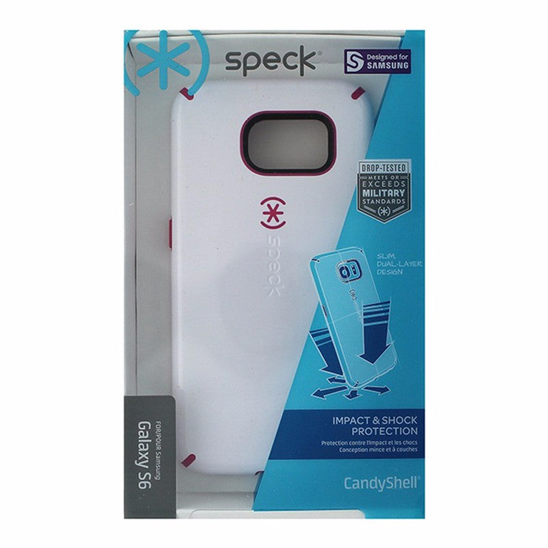 Speck CandyShell Case for Samsung Galaxy S6 - White / Pink Cell Phone - Cases, Covers & Skins Speck    - Simple Cell Bulk Wholesale Pricing - USA Seller