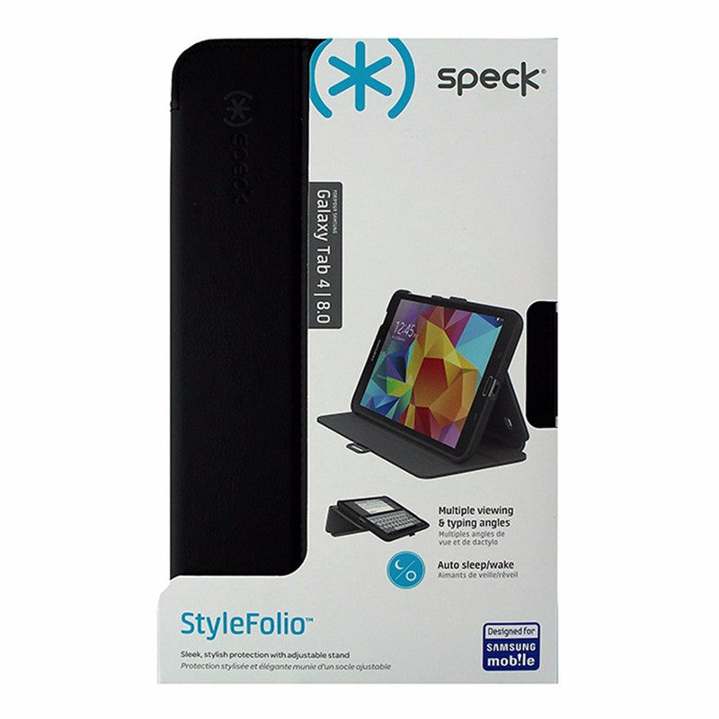 Speck StyleFolio Case for Samsung Galaxy Tab 4 8.0 - Black iPad/Tablet Accessories - Cases, Covers, Keyboard Folios Speck    - Simple Cell Bulk Wholesale Pricing - USA Seller