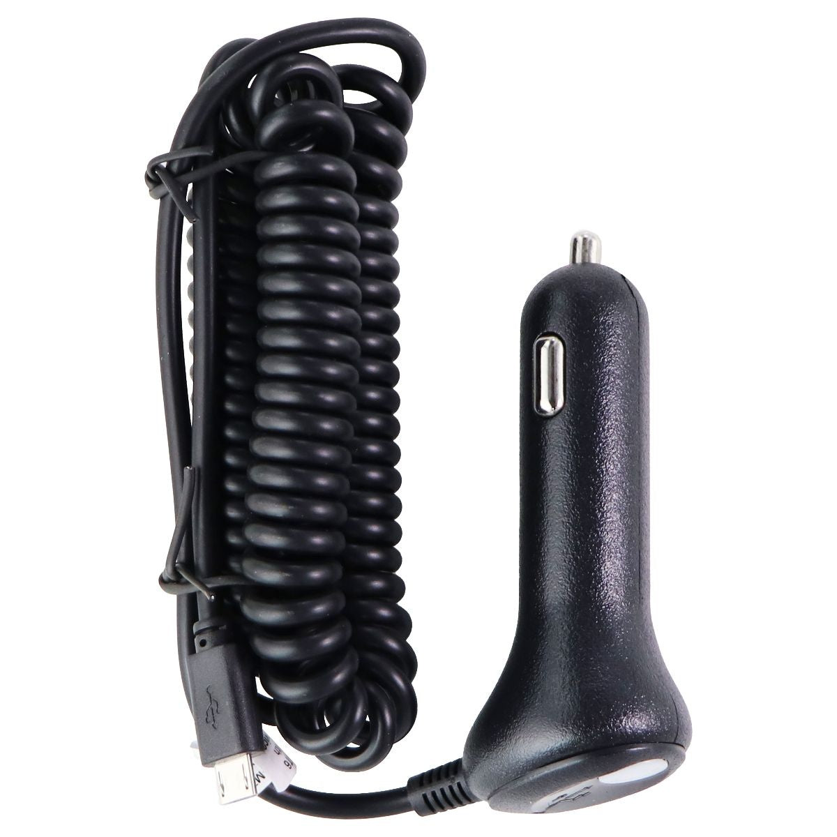 Verizon Micro-USB Car charger with Coiled Cable - Black Cell Phone - Chargers & Cradles Verizon    - Simple Cell Bulk Wholesale Pricing - USA Seller