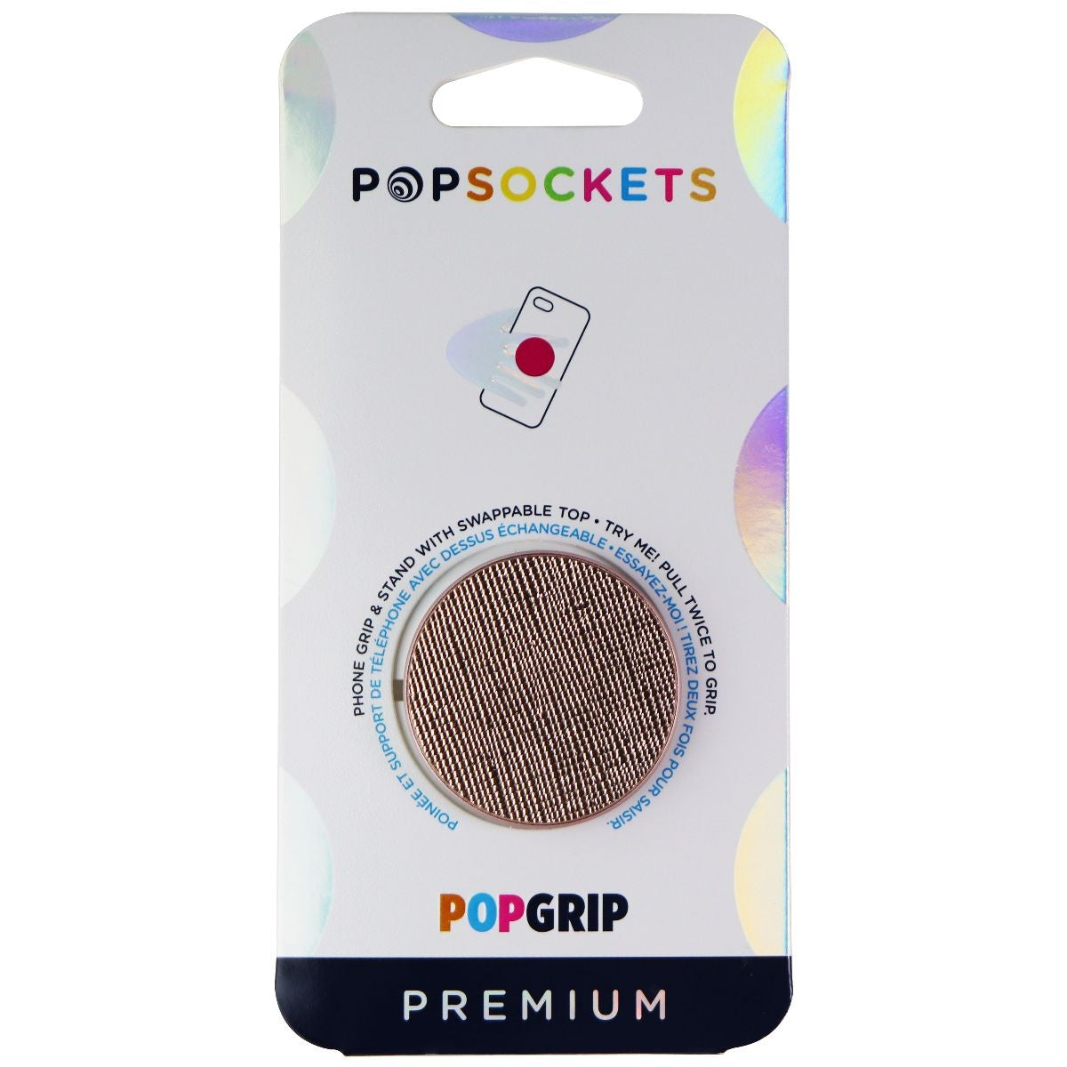 Popsocket PopGrip Swappable Series Phone Grip And Stand - Saffiano Rose Gold Cell Phone - Mounts & Holders PopSockets    - Simple Cell Bulk Wholesale Pricing - USA Seller