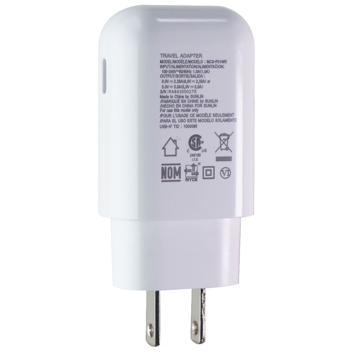 LG Adaptive USB-C Wall Charger Travel Adapter - White (MCS-P01WP/WD/WR) Cell Phone - Chargers & Cradles LG    - Simple Cell Bulk Wholesale Pricing - USA Seller
