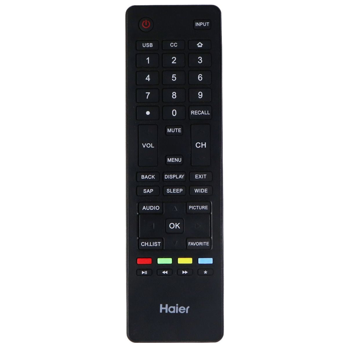 Haier OEM Remote Control - Black (HTR-A18M) TV, Video & Audio Accessories - Remote Controls Haier    - Simple Cell Bulk Wholesale Pricing - USA Seller