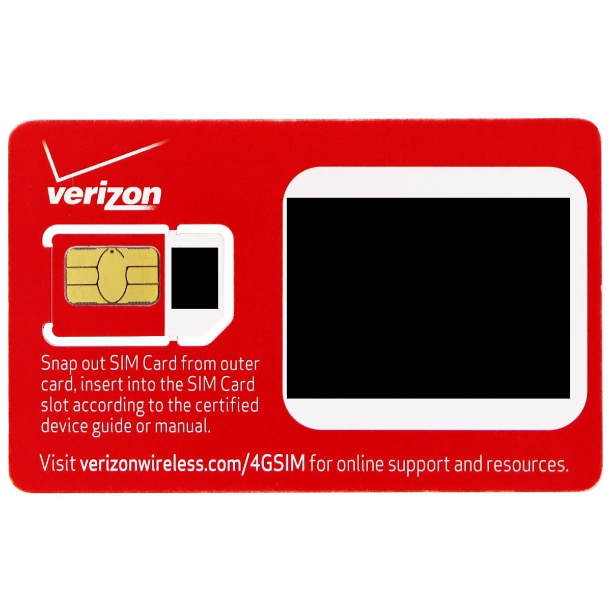 Verizon Wireless 4G LTE SIM Card 2FF (RETAILSIM4G-A) Phone Cards & SIM Cards Verizon    - Simple Cell Bulk Wholesale Pricing - USA Seller