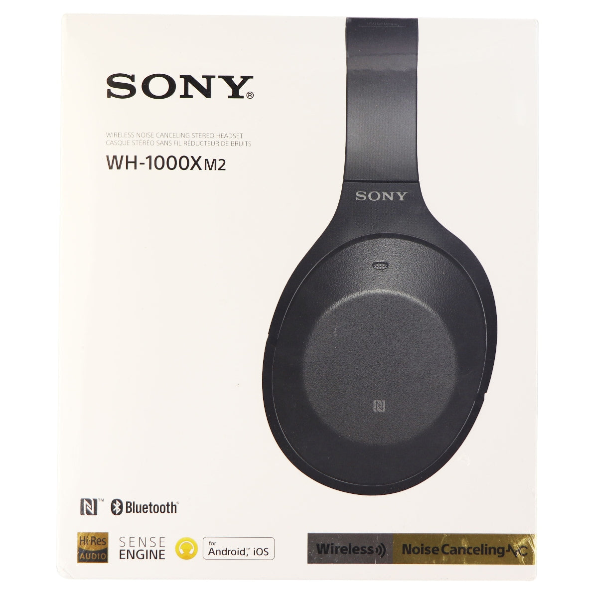 Sony Over-Ear Wireless Bluetooth Noise Cancelling Headphones WH-1000XM2 Black Portable Audio - Headphones Sony    - Simple Cell Bulk Wholesale Pricing - USA Seller