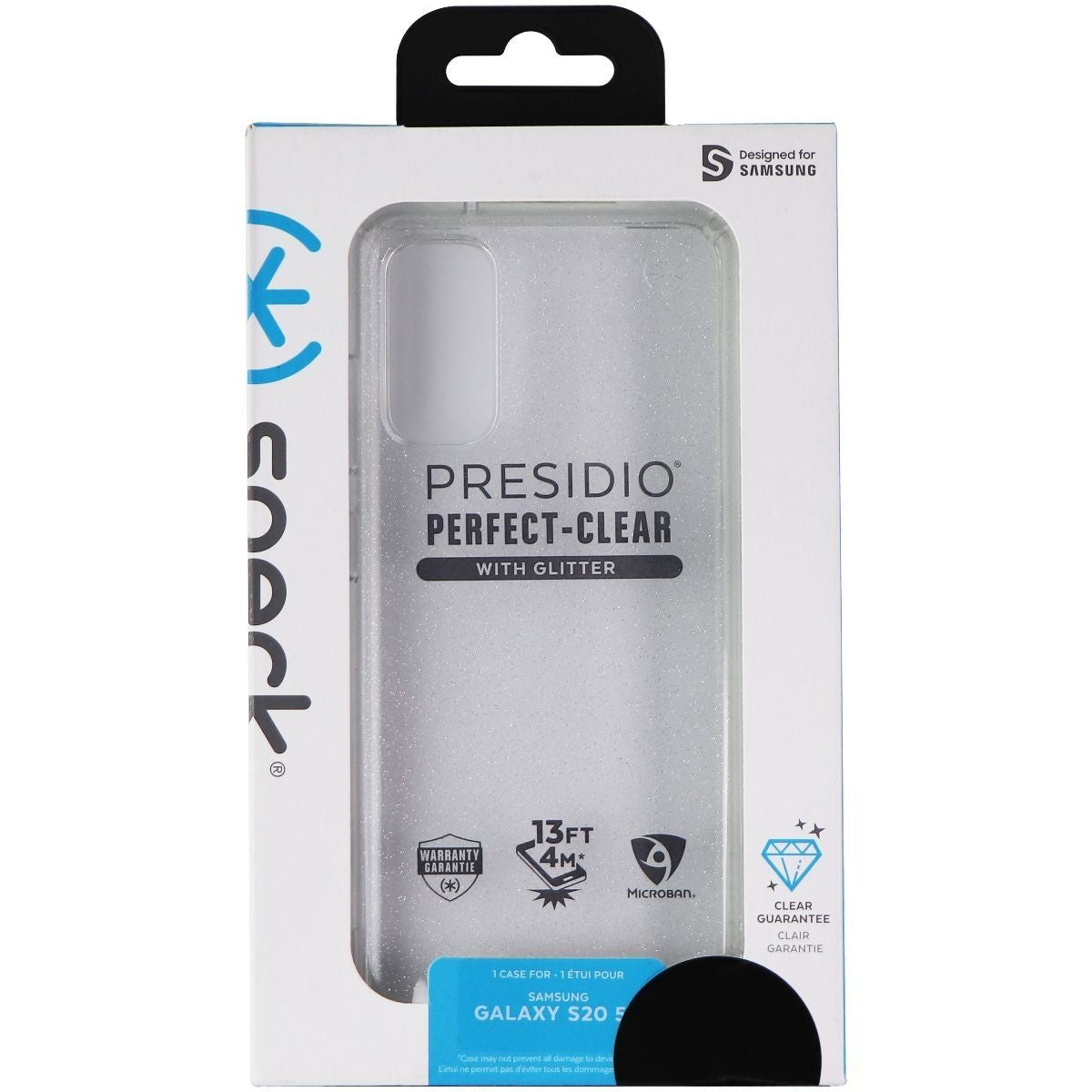 Speck Presidio Perfect-Clear Case for Samsung Galaxy S20 5G - Clear/Glitter Cell Phone - Cases, Covers & Skins Speck    - Simple Cell Bulk Wholesale Pricing - USA Seller
