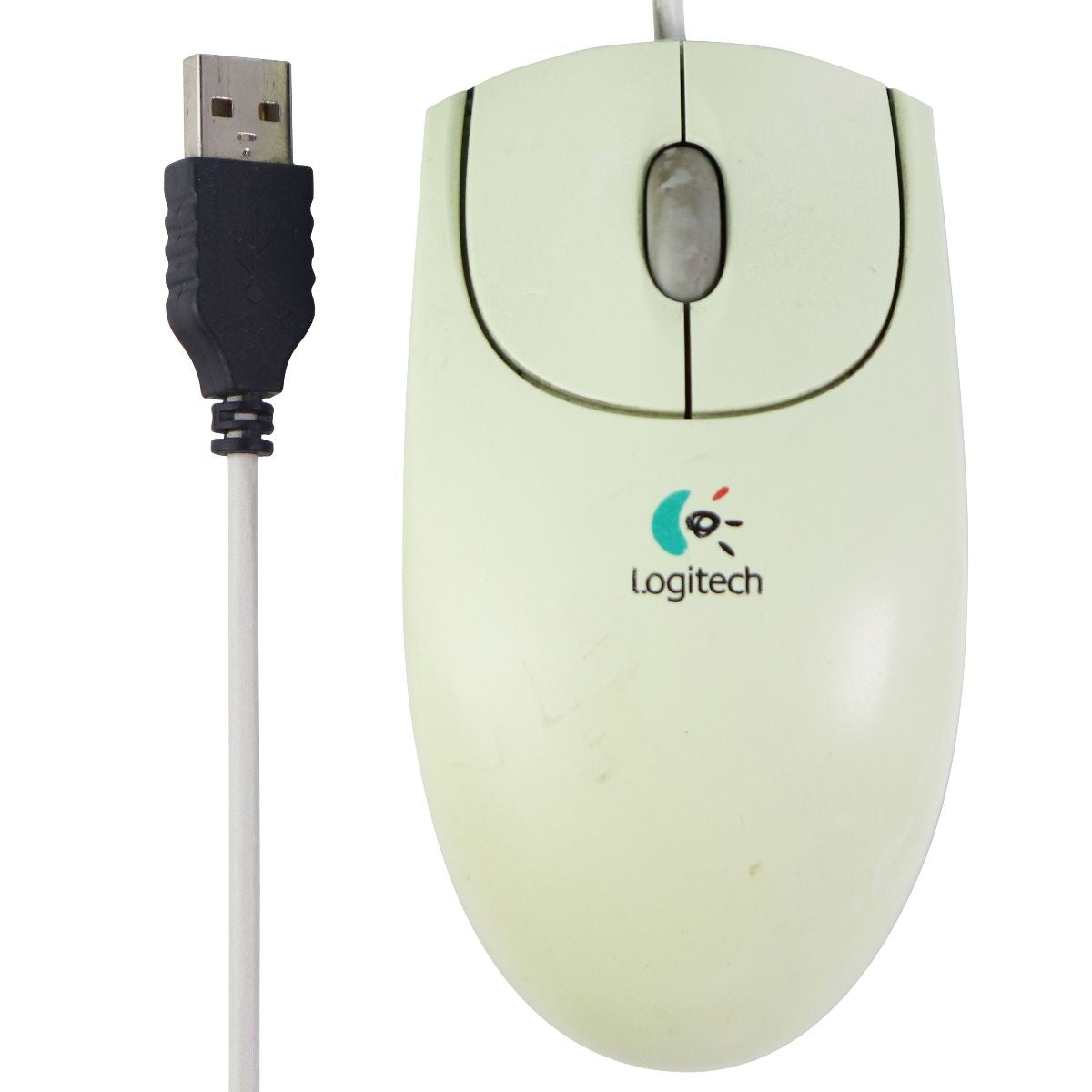 Logitech Wired USB Optical Mouse for Windows PC - Off White/Black (M-BJ58) Keyboards/Mice - Mice, Trackballs & Touchpads Logitech    - Simple Cell Bulk Wholesale Pricing - USA Seller