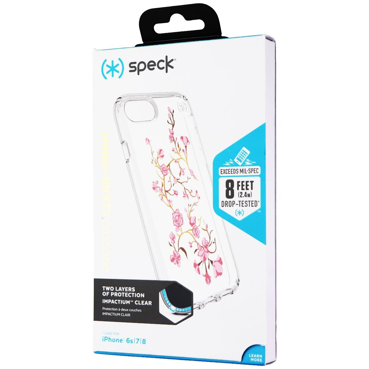 Speck Presidio Clear+Print Case for iPhone 8/7/6s - Golden Blossoms Pink/Clear Cell Phone - Cases, Covers & Skins Speck    - Simple Cell Bulk Wholesale Pricing - USA Seller