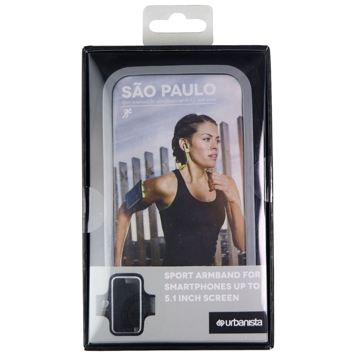 Urbanista Sao Paulo Sport Armband Holder for Most Smartphones - Dark Clown/Black Cell Phone - Mounts & Holders Urbanista    - Simple Cell Bulk Wholesale Pricing - USA Seller