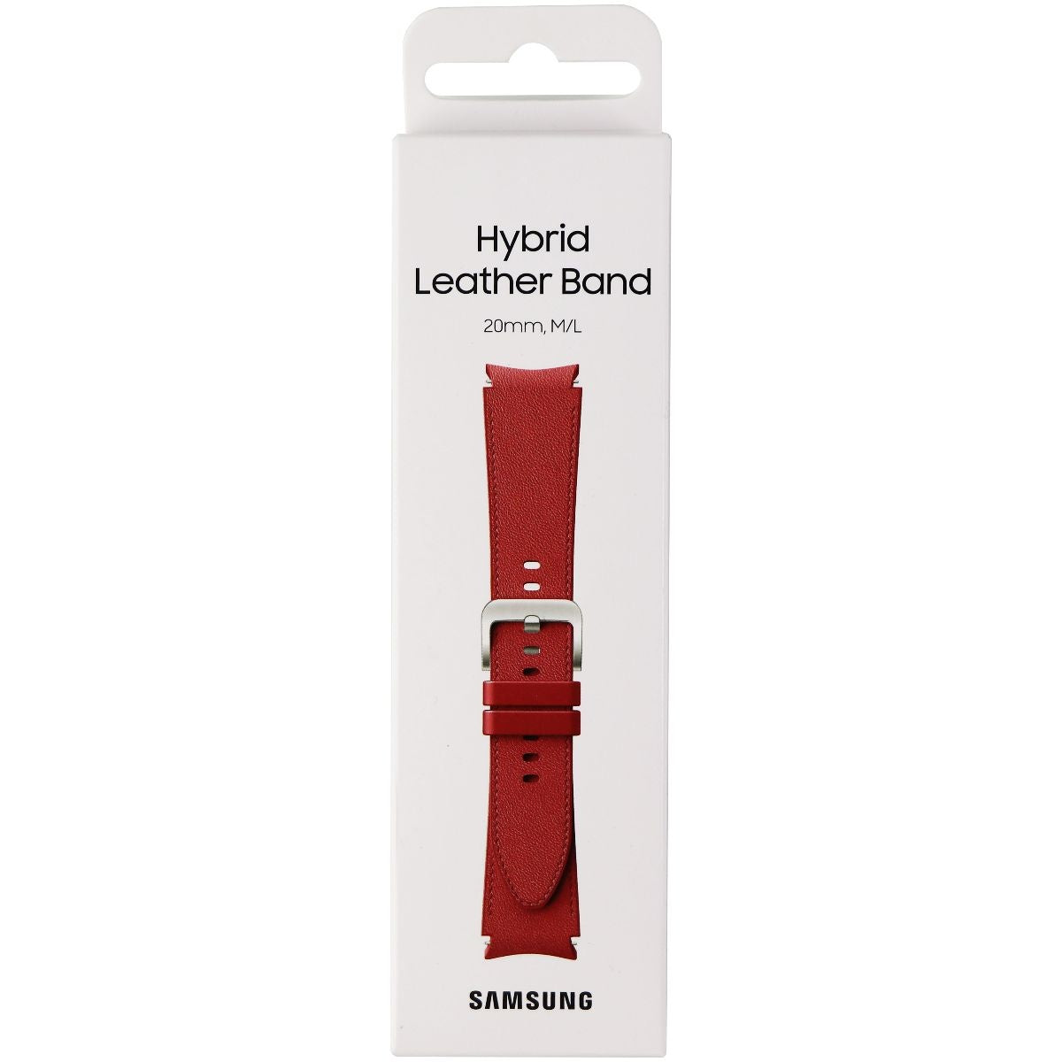 Samsung Hybrid Leather Band for Galaxy Watch4 & Later (20mm) M/L - Red Smart Watch Accessories - Watch Bands Samsung    - Simple Cell Bulk Wholesale Pricing - USA Seller