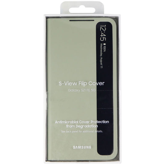 Samsung S-View Flip Cover Case for Galaxy S21 FE (5G) - Olive Green/Clear Cell Phone - Cases, Covers & Skins Samsung    - Simple Cell Bulk Wholesale Pricing - USA Seller