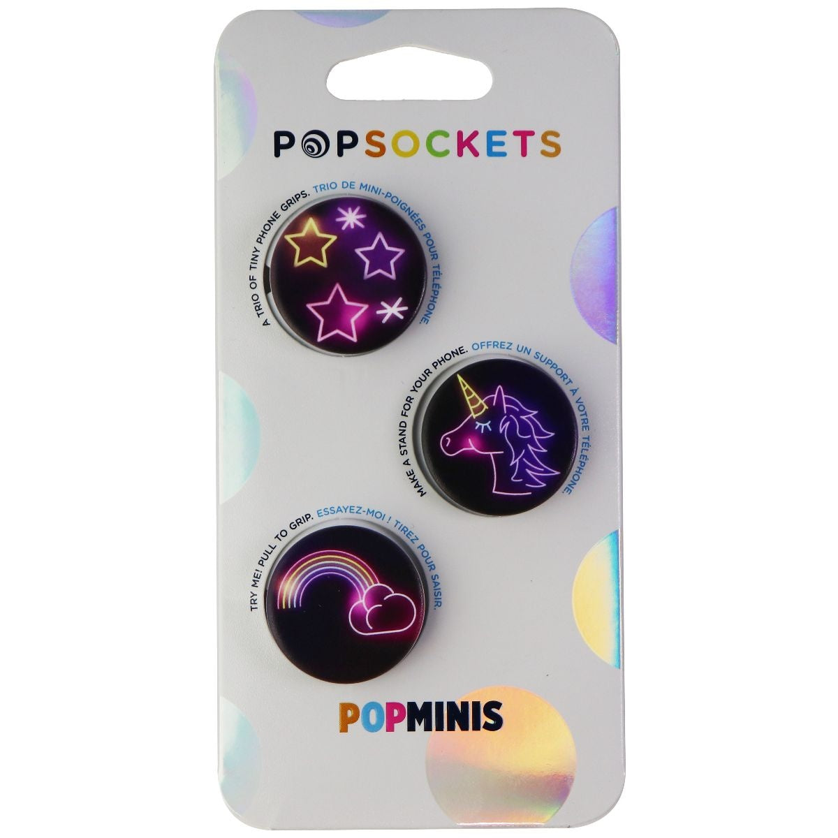 PopSockets PopMini Grips for Phones & Tablets (3 Pack) - Neon Dream Cell Phone - Mounts & Holders PopSockets    - Simple Cell Bulk Wholesale Pricing - USA Seller