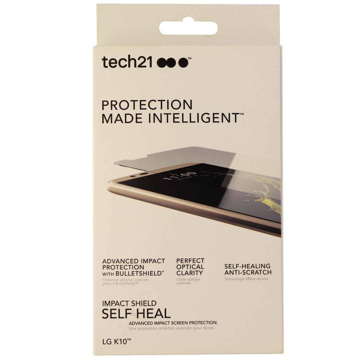 Tech21 Impact Shield Screen Protector Guard for LG K10 - Self Heal Clear Clarity Cell Phone - Screen Protectors tech21    - Simple Cell Bulk Wholesale Pricing - USA Seller