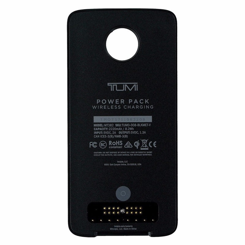 TUMI MotoMods 2220mAh Wireless Charging Power Pack for Moto Z Phones - Black Cell Phone - Cases, Covers & Skins Tumi    - Simple Cell Bulk Wholesale Pricing - USA Seller