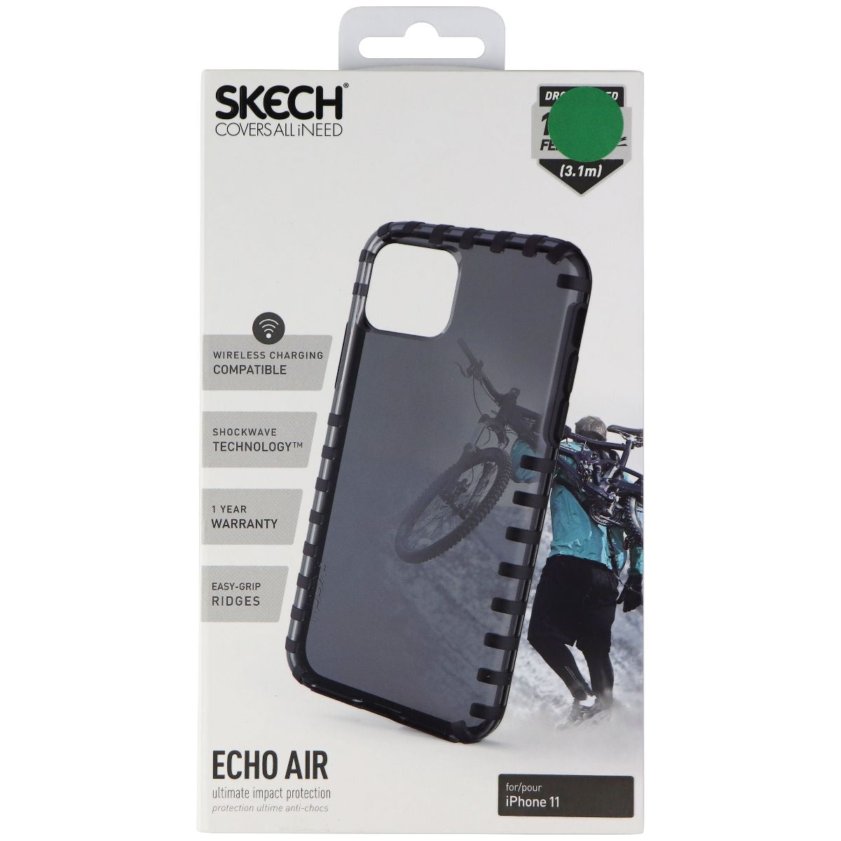 Skech Echo Air Series Flexible Case for Apple iPhone 11 - Onyx Black Cell Phone - Cases, Covers & Skins Skech    - Simple Cell Bulk Wholesale Pricing - USA Seller