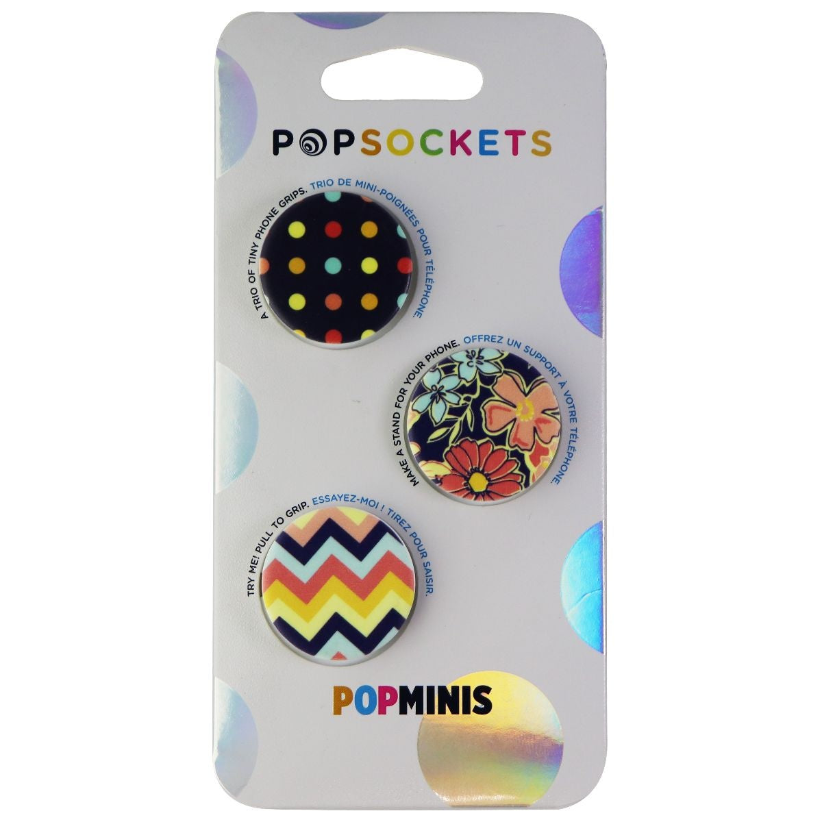 PopSockets PopMinis: Mini Grips for Phones & Tablets (3 Pack) - Fabstractions Cell Phone - Mounts & Holders PopSockets    - Simple Cell Bulk Wholesale Pricing - USA Seller