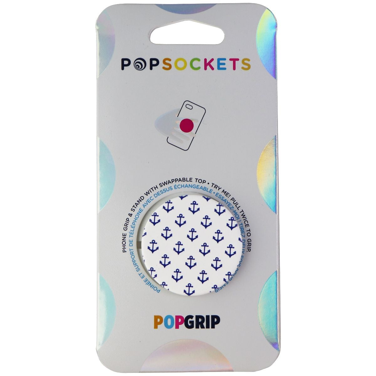 PopSockets: PopGrip Expanding Stand & Grip w/ Swappable Top - Anchors Away White Cell Phone - Mounts & Holders PopSockets    - Simple Cell Bulk Wholesale Pricing - USA Seller