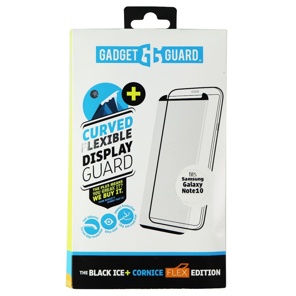 Gadget Guard Black Ice+ Cornice Flex Screen Protector for Samsung Galaxy Note 10 Cell Phone - Screen Protectors Gadget Guard    - Simple Cell Bulk Wholesale Pricing - USA Seller