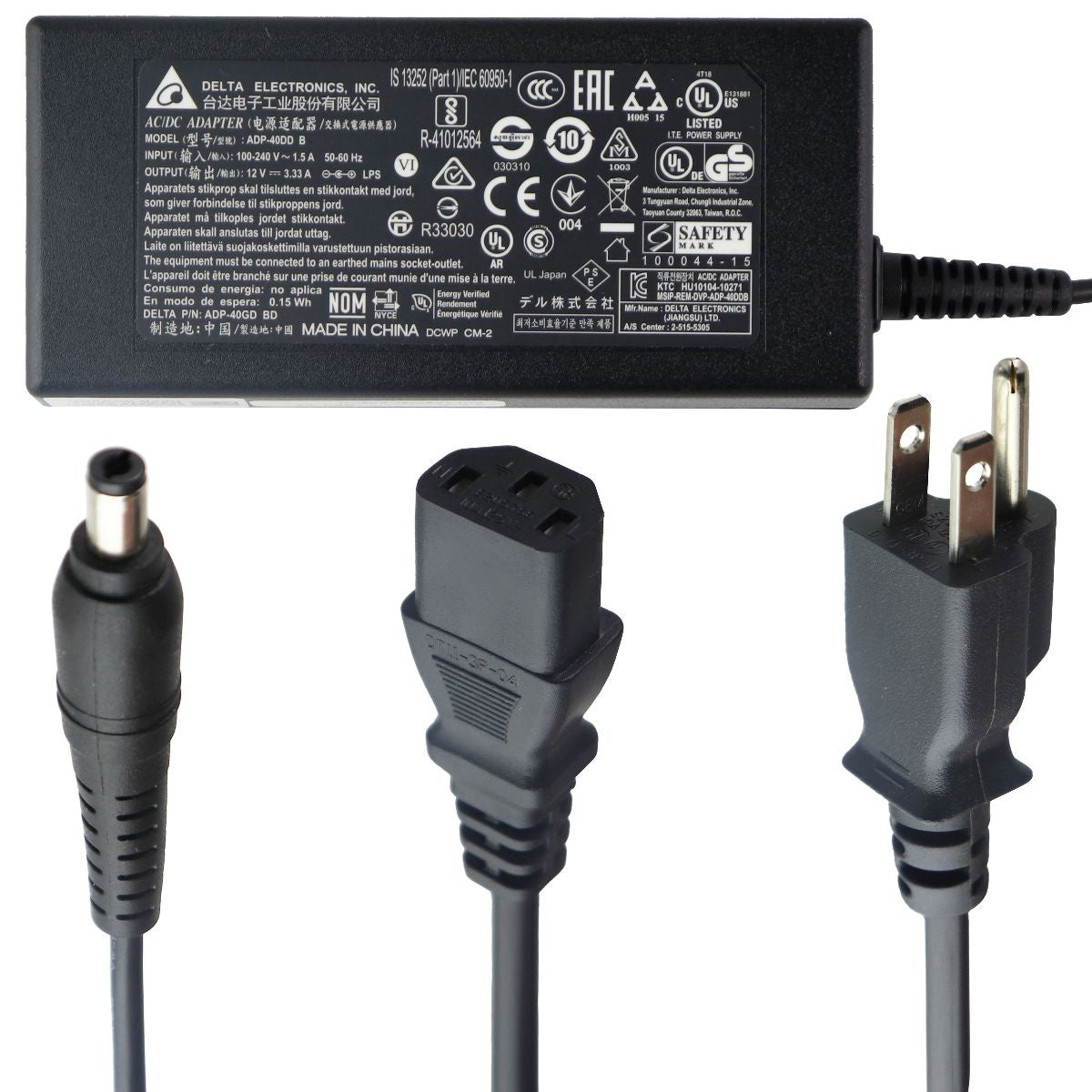 Delta Electronics (12V/3.33A) AC/DC Adapter Power Supply - Black (ADP-40DD B) Multipurpose Batteries & Power - Multipurpose AC to DC Adapters Delta Electronics    - Simple Cell Bulk Wholesale Pricing - USA Seller