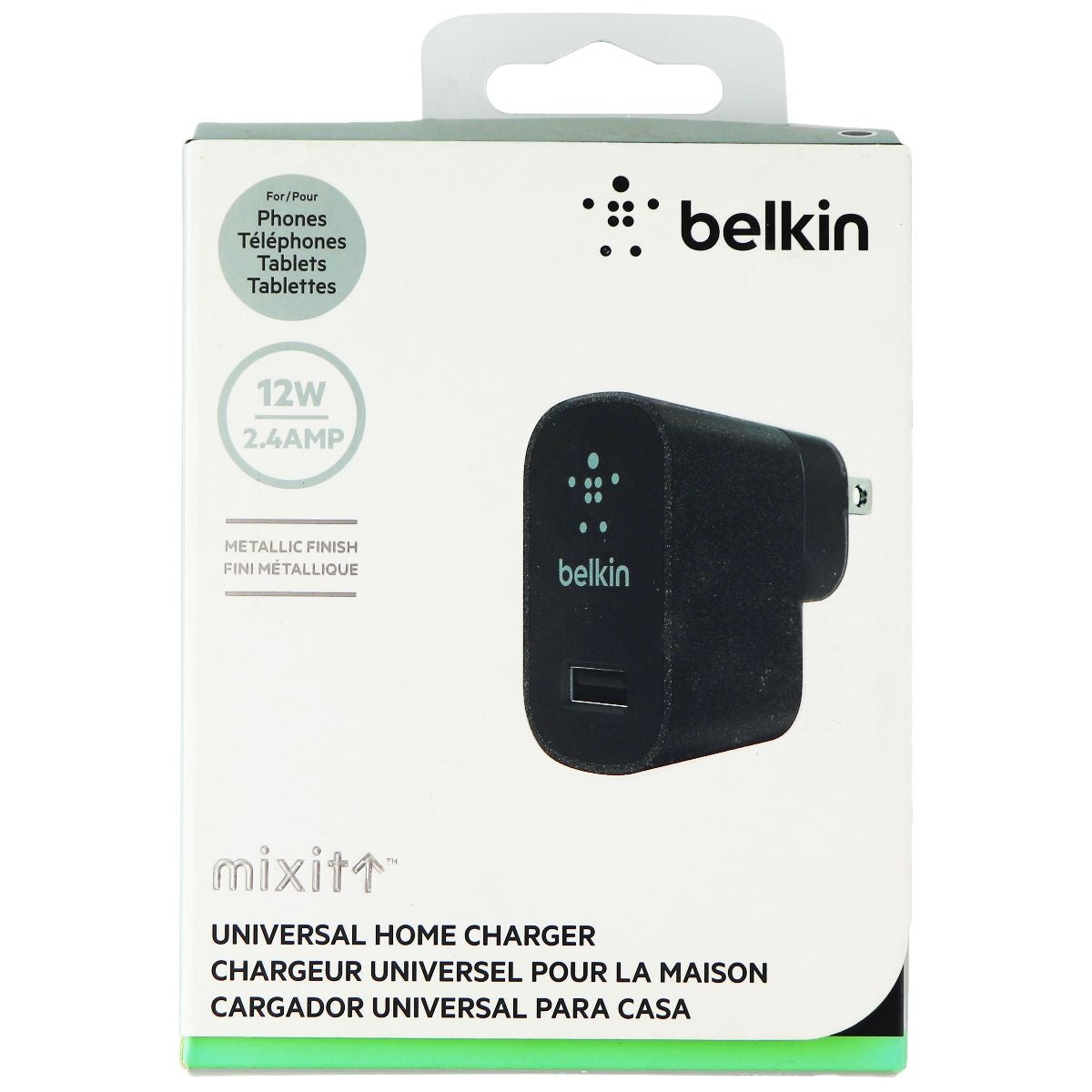 Belkin (12-Watt) 2.4-Amp Single USB Universal Home Charger - Black (F8M731dqBLK) Cell Phone - Chargers & Cradles Belkin    - Simple Cell Bulk Wholesale Pricing - USA Seller