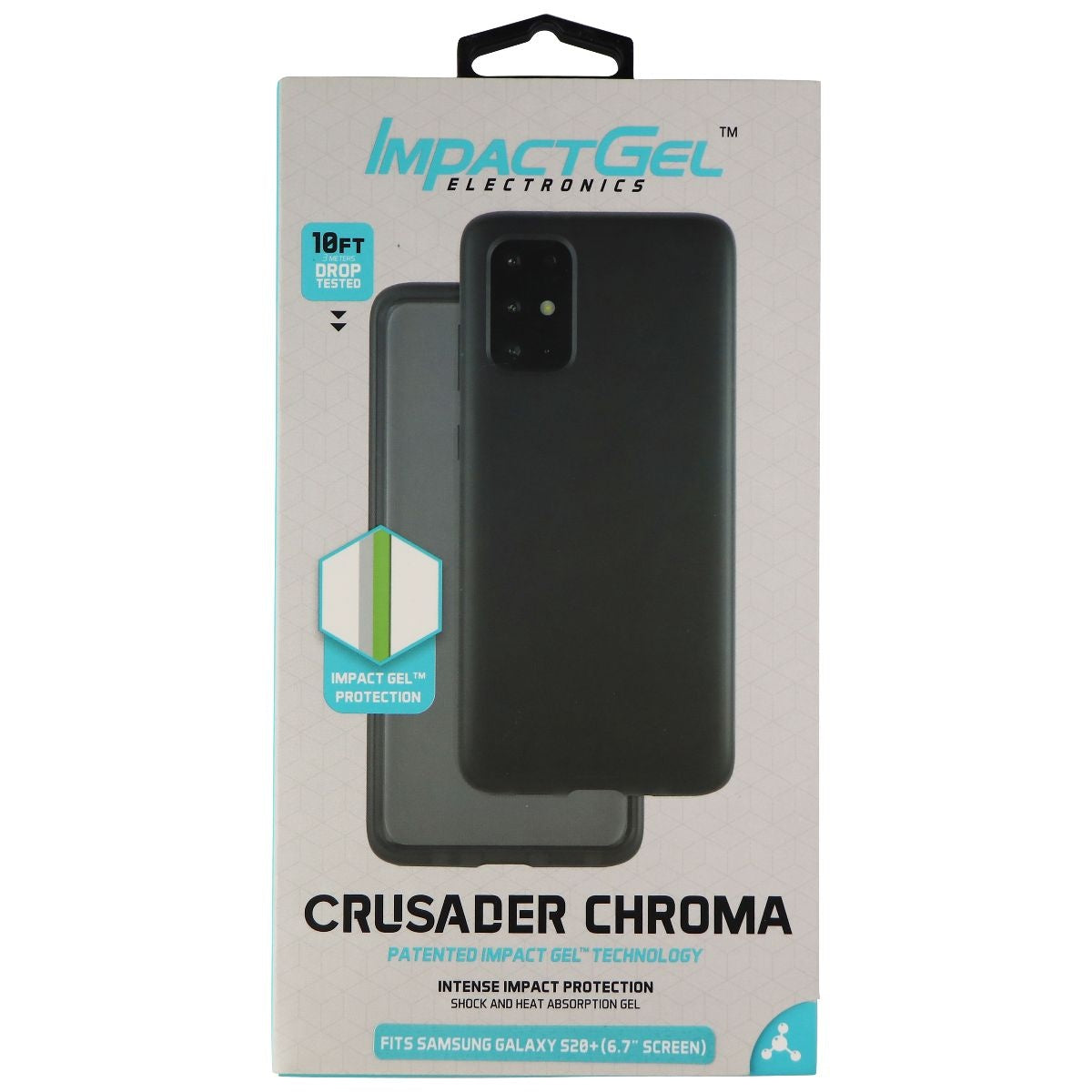Impact Gel Crusader Chroma Series Case for Samsung Galaxy S20+ (Plus) - Black Cell Phone - Cases, Covers & Skins Impact Gel    - Simple Cell Bulk Wholesale Pricing - USA Seller