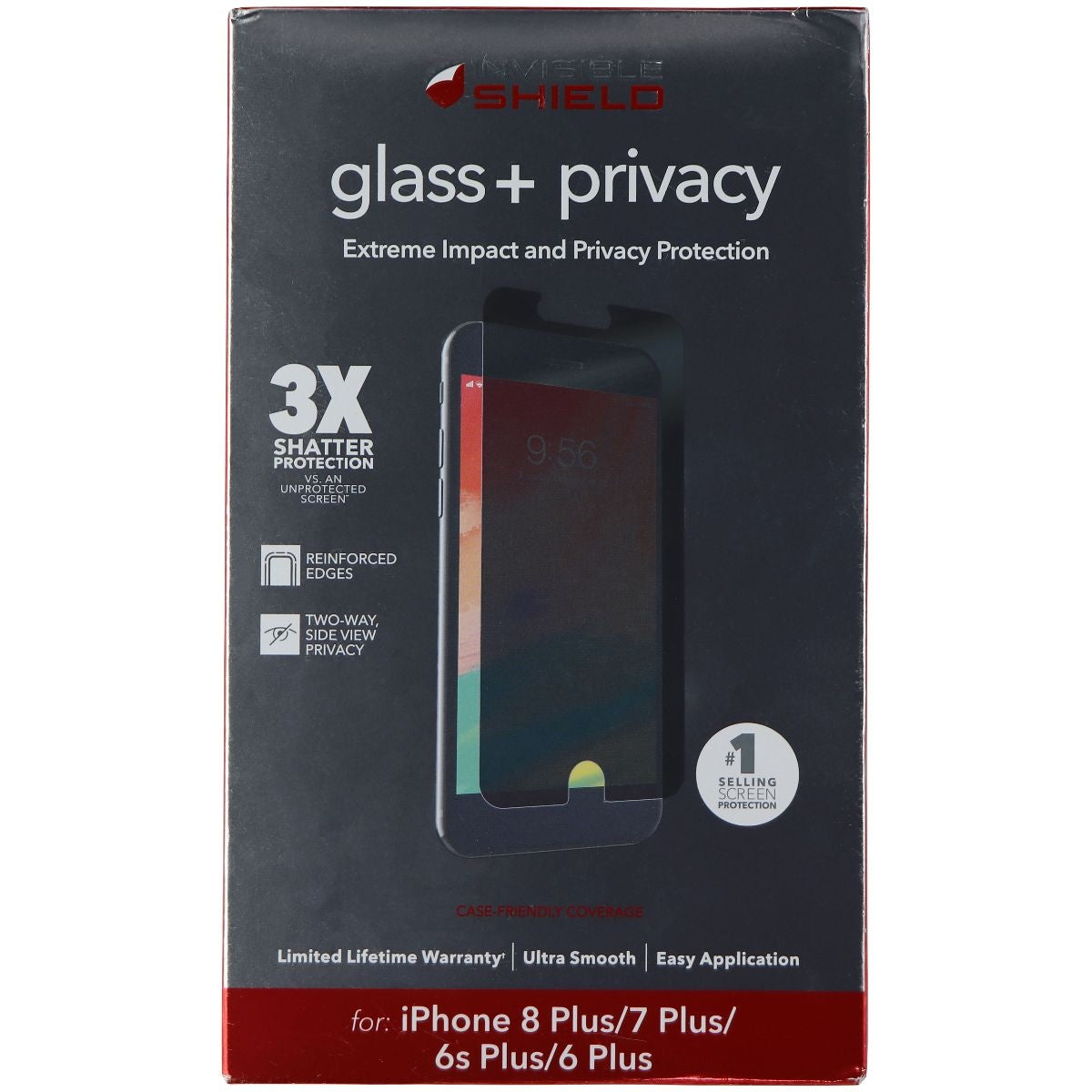 ZAGG (Glass+ Privacy) Screen Protector for Apple iPhone 8 Plus/7 Plus/6s Plus Cell Phone - Screen Protectors Zagg    - Simple Cell Bulk Wholesale Pricing - USA Seller