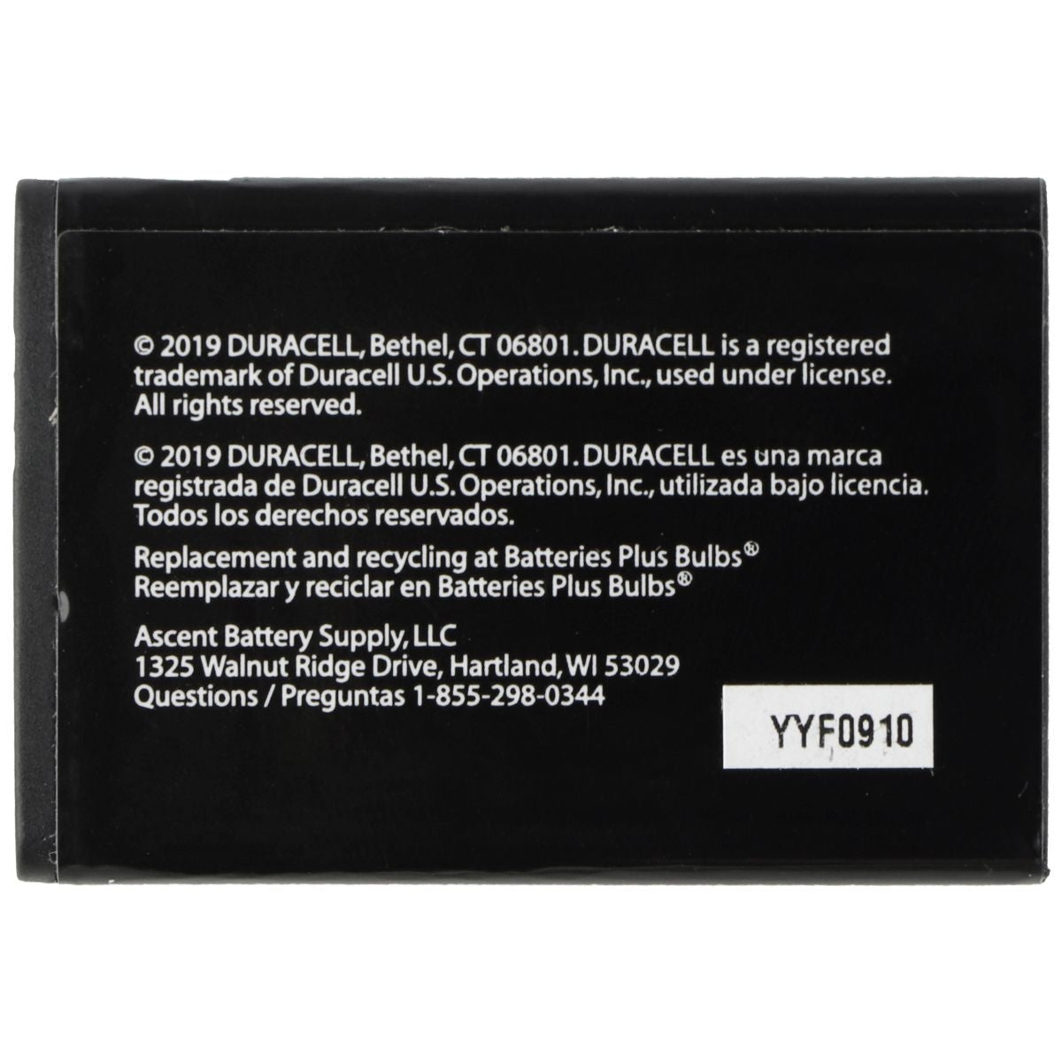 Duracell Ultra CEL10886G (3.7V/920mAh/3.4Wh) Li-Ion Battery Computer Parts - Power Supplies Duracell    - Simple Cell Bulk Wholesale Pricing - USA Seller