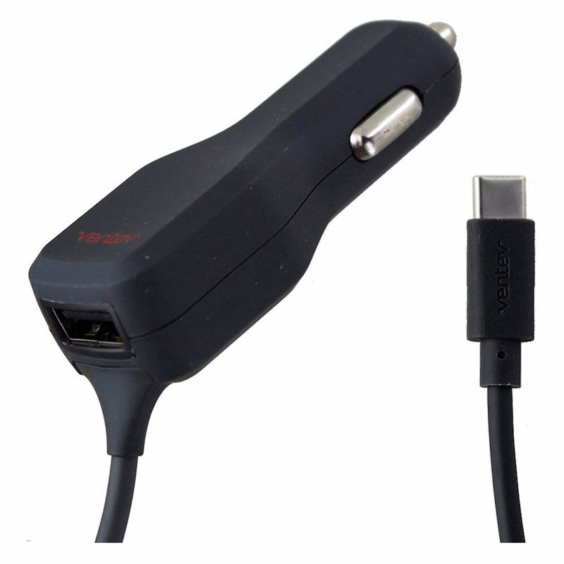 Ventev Dashport r2400c 3A Car Charger with USB-C Cable and 1A USB Port - Gray Cell Phone - Chargers & Cradles Ventev    - Simple Cell Bulk Wholesale Pricing - USA Seller