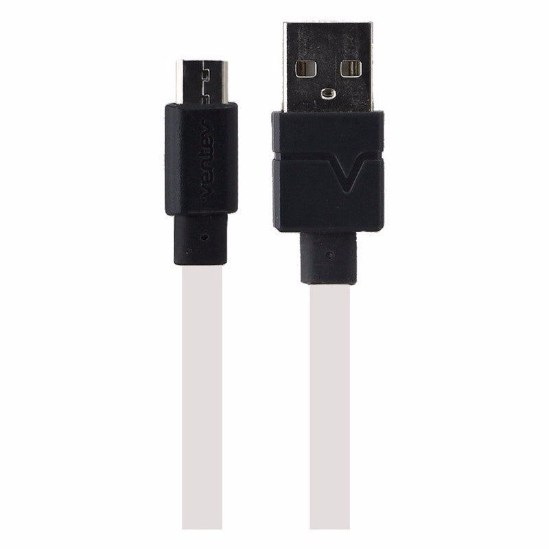 Ventev (514335) 6Ft Charge/Sync Flat Cable for Micro USB Devices - White/Gray Cell Phone - Cables & Adapters Ventev    - Simple Cell Bulk Wholesale Pricing - USA Seller