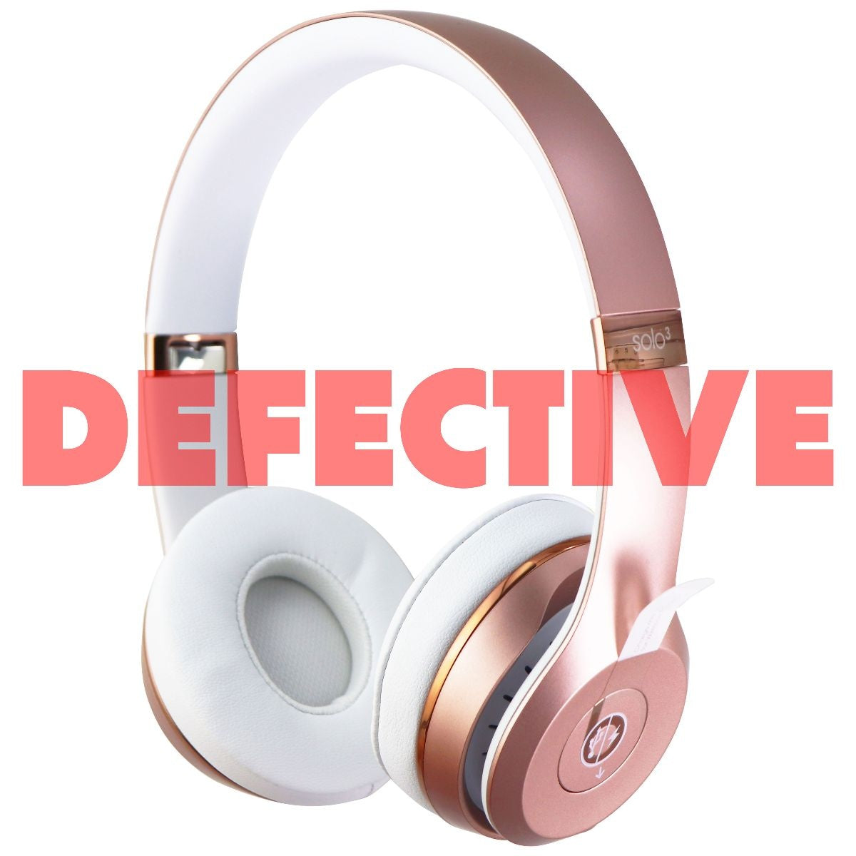 DEFECTIVE Beats by Dr. Dre Solo3 Series Wireless On-Ear Headphones - Rose Gold Portable Audio - Headphones Beats by Dr. Dre    - Simple Cell Bulk Wholesale Pricing - USA Seller