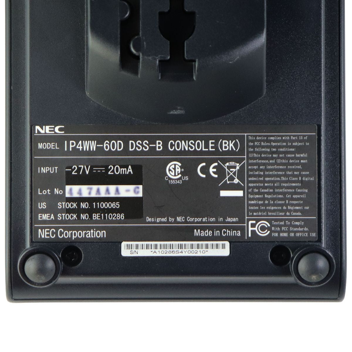 NEC SL1100 1100065 60 Button DSS Console - Black (IP4WW-60D DSS-B) TV, Video & Audio Accessories - Remote Controls NEC    - Simple Cell Bulk Wholesale Pricing - USA Seller