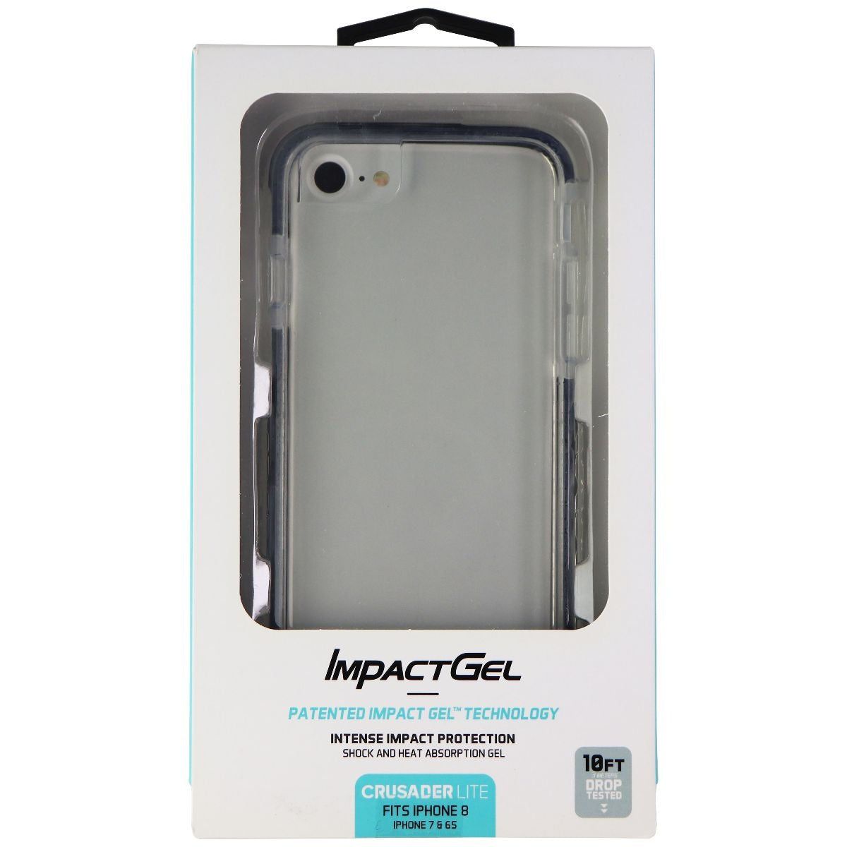 Impact Gel Crusader Lite Series Case for Apple iPhone 8/7/6s - Clear / Black Cell Phone - Cases, Covers & Skins Impact Gel    - Simple Cell Bulk Wholesale Pricing - USA Seller