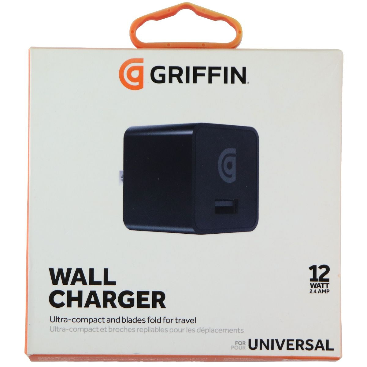 Griffin Universal Wall Charger (12W/2.4 Amps) - Black Cell Phone - Chargers & Cradles Griffin    - Simple Cell Bulk Wholesale Pricing - USA Seller