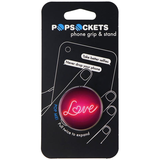 PopSockets Collapsible Grip & Stand for Phones and Tablets - Love Sign Pattern Cell Phone - Mounts & Holders PopSockets    - Simple Cell Bulk Wholesale Pricing - USA Seller