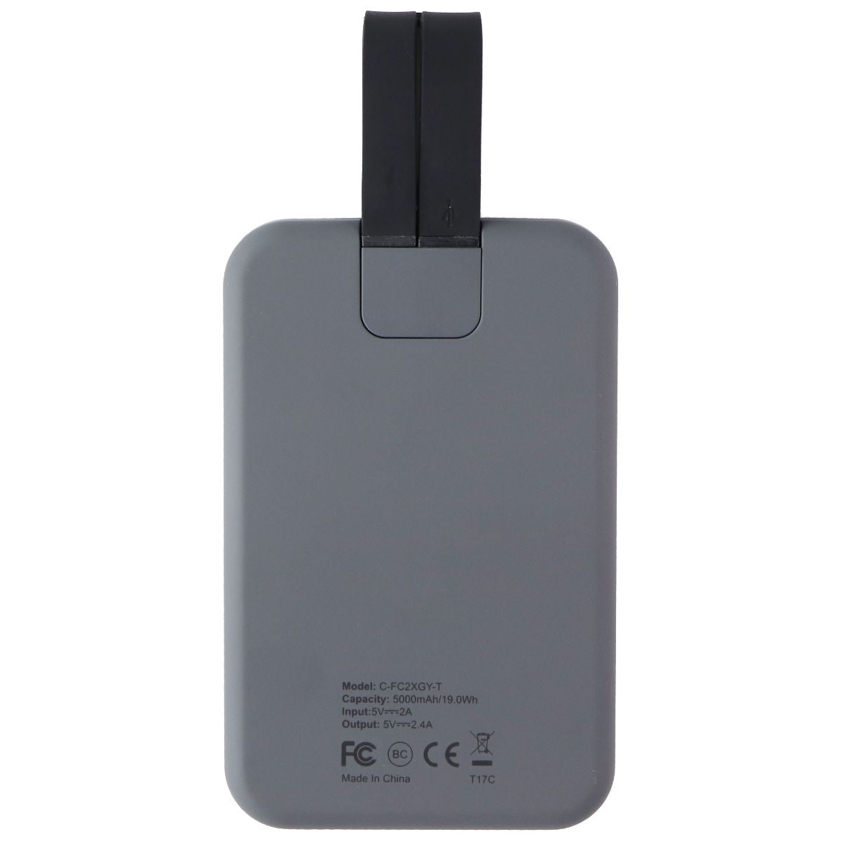 TYLT Flipcard Portable Power Pack External 5,000mAh USB-C Battery Charger - Gray Cell Phone - Chargers & Cradles TYLT    - Simple Cell Bulk Wholesale Pricing - USA Seller