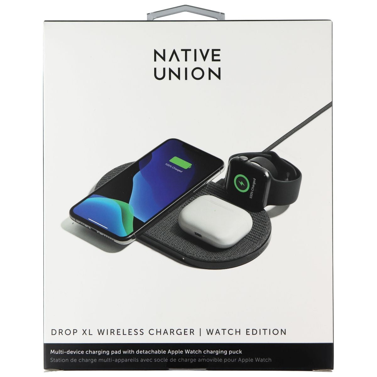 Native Union Drop XL Wireless Charger (Watch Edition) - Gray Cell Phone - Chargers & Cradles DROP    - Simple Cell Bulk Wholesale Pricing - USA Seller