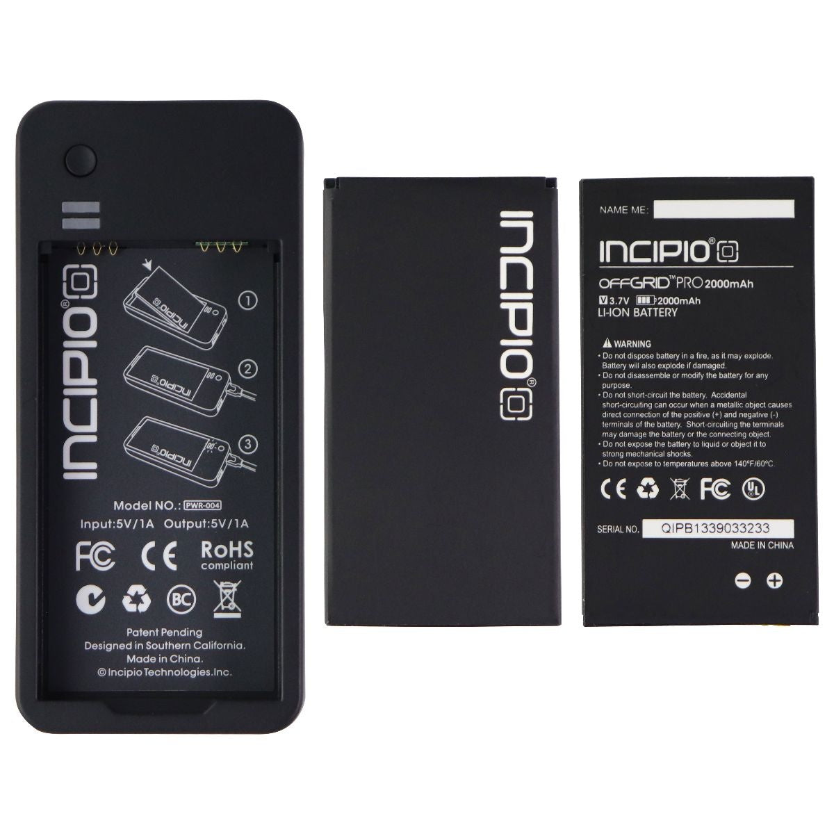 Incipio Offgrid Pro Battery Case for Apple iPhone 5 / 5S / SE (1st Gen) - Black Cell Phone - Cases, Covers & Skins Incipio    - Simple Cell Bulk Wholesale Pricing - USA Seller