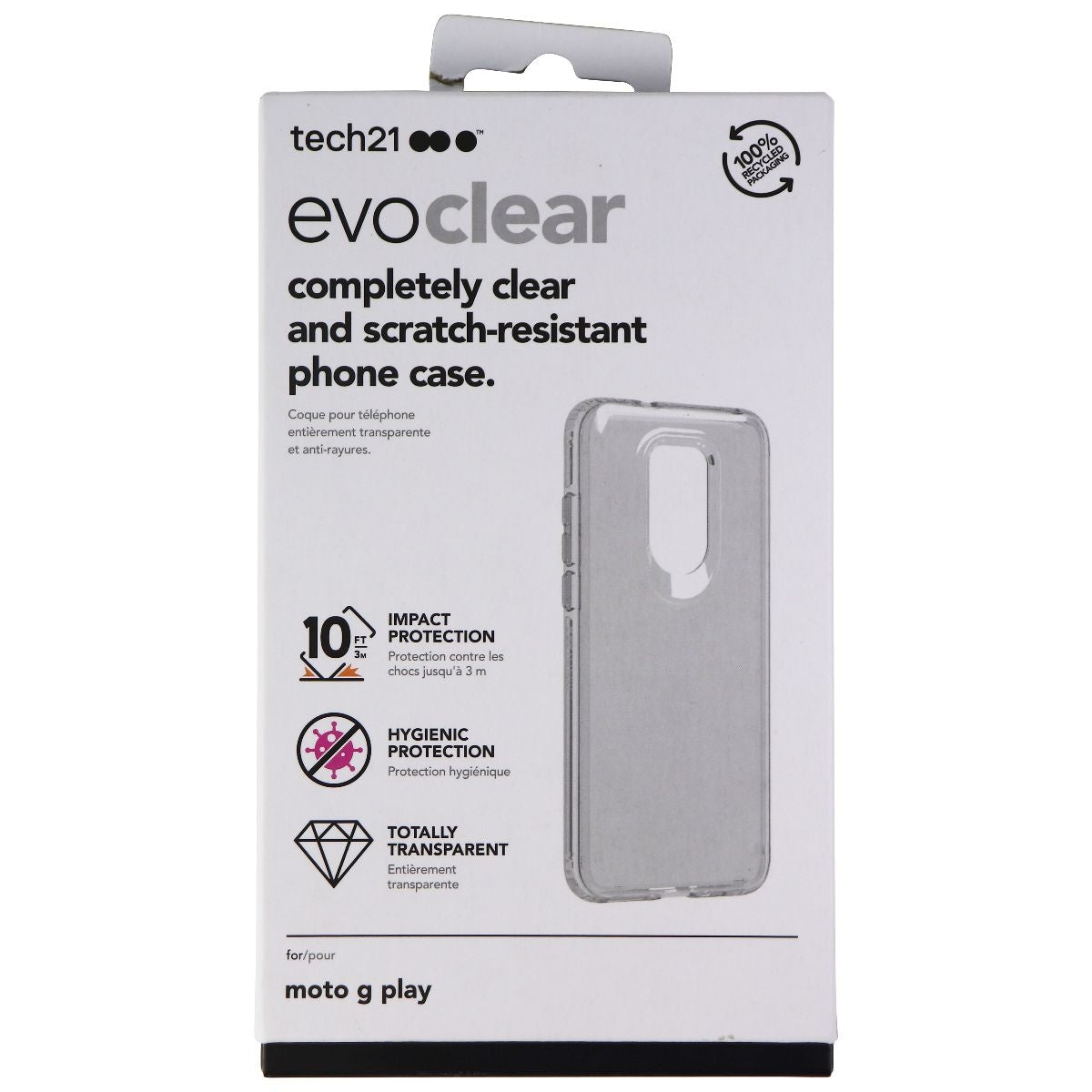 Tech21 Evo Clear Series Hybrid Case for Motorola Moto G Play (2021) - Clear Cell Phone - Cases, Covers & Skins Tech21    - Simple Cell Bulk Wholesale Pricing - USA Seller