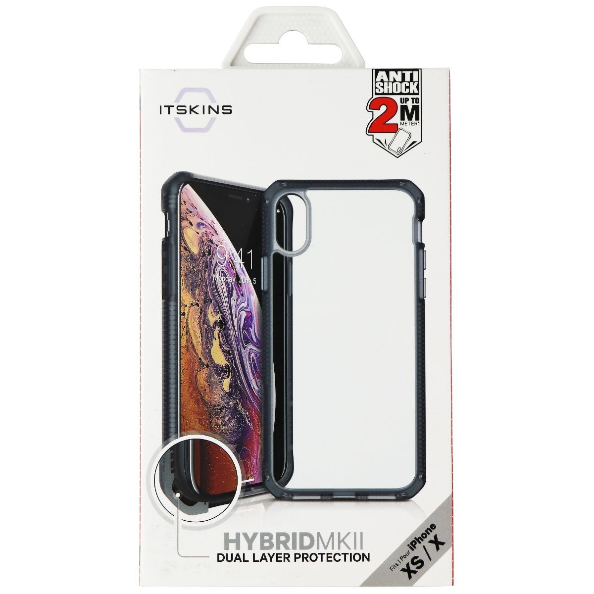 ITSKINS Hybrid Frost Case for Apple iPhone Xs/X (5.8 Inch) - Black/Transparent Cell Phone - Cases, Covers & Skins ITSKINS    - Simple Cell Bulk Wholesale Pricing - USA Seller