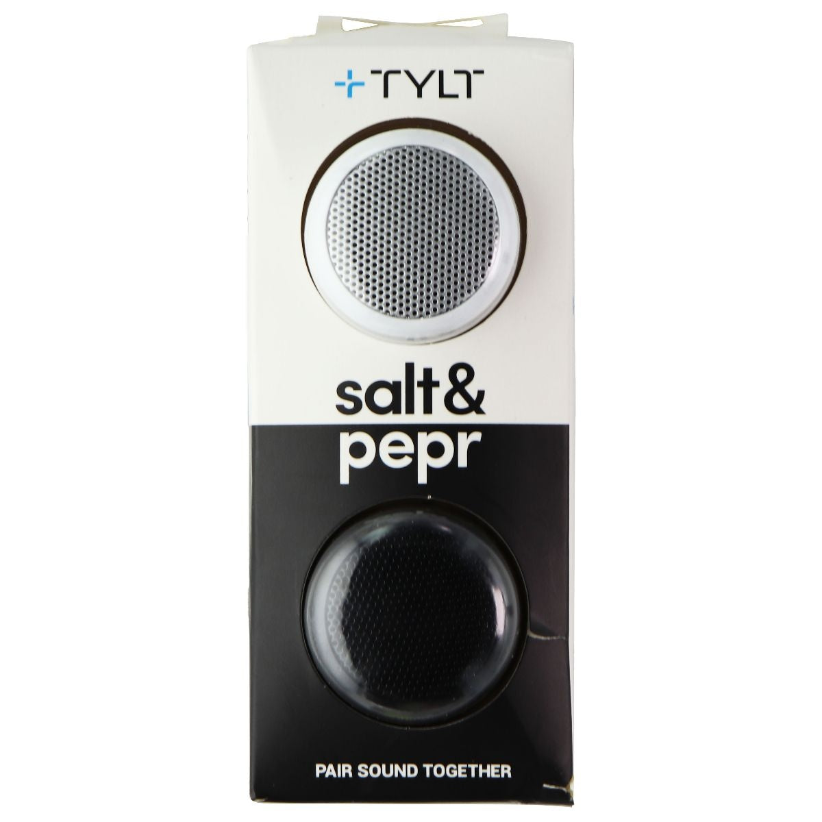 TYLT Salt & Pepr Pair of Bluetooth Wireless Speakers - Black/White iPod, Audio Player Accessories - Audio Docks & Mini Speakers TYLT    - Simple Cell Bulk Wholesale Pricing - USA Seller